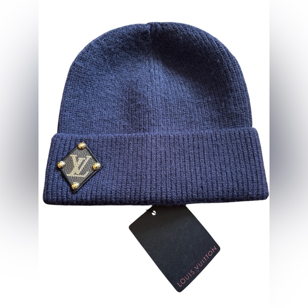Fashion Lux  Dark Blue Knit Hat Beanie